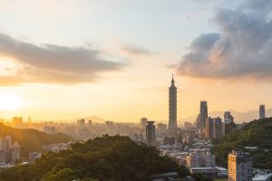 摩天大楼 日落 天际线 云 天空 都会 亚洲 城市 台湾 4K高清延时摄影视频素材