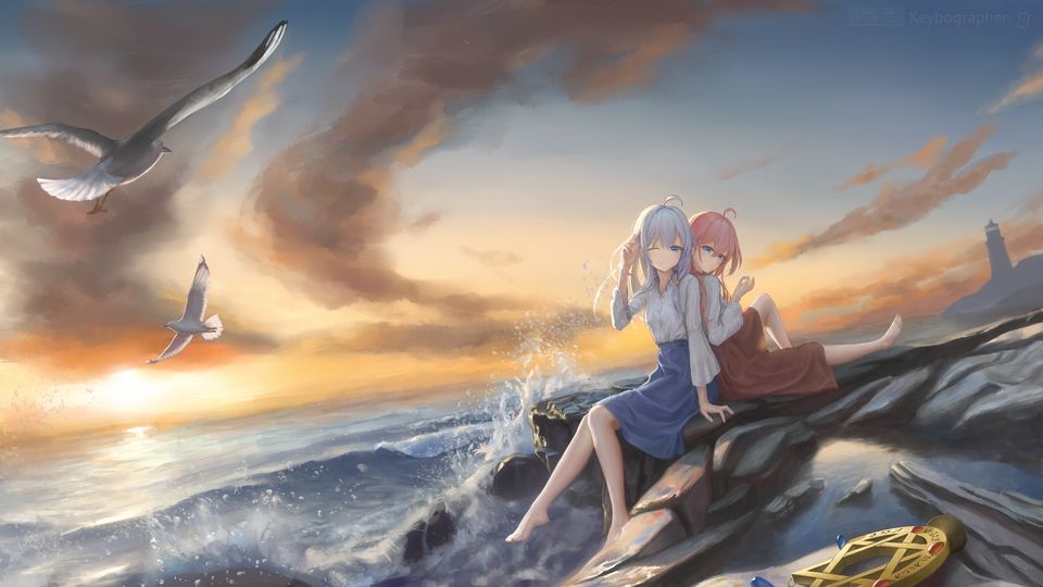 魔女之旅 伊蕾娜 海边 海浪动漫风景 伊蕾娜 高清壁纸 4k-PixStock 源像素